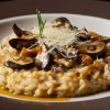 Risotto crémeux aux fruits de mer, gambas juste poêlées